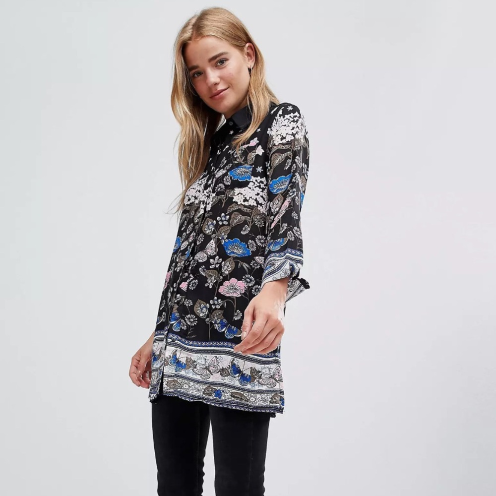 QED London floral tunic/over shirt size 10